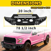 FORD 15-17 Front Bumper | Direct Bolt-On, No Drill, Aggressive Full Protection, Dual D-Rings