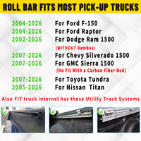 Truck Bed Roll Bar with Detachable Cargo Basket For Full-Size Truck