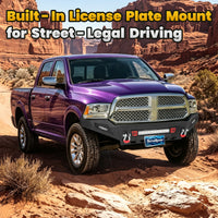 Ram 1500 13-18 & 19-23 Classic (Excl. Rebel) Front Bumper|Bolt-On, No Drilling, Full Width Off-Road & Work Truck, Winch Ready Plate & License Bracket