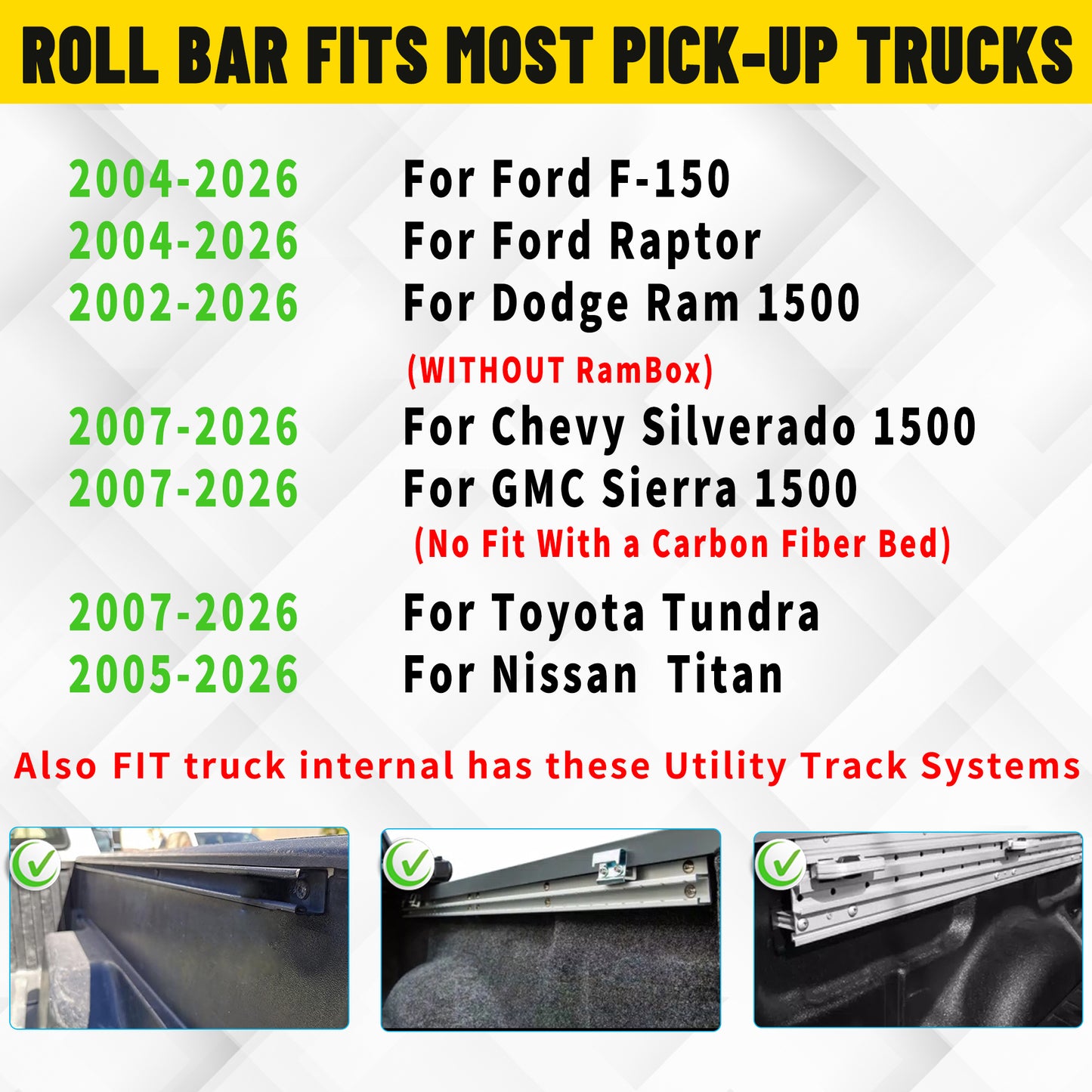 Adjustable Sport Roll Bar for Pickup Truck with Cargo Basket＆3rd Brake Light