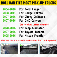 Truck Bed Roll Bar with Detachable Cargo Basket For Mid-Size Truck