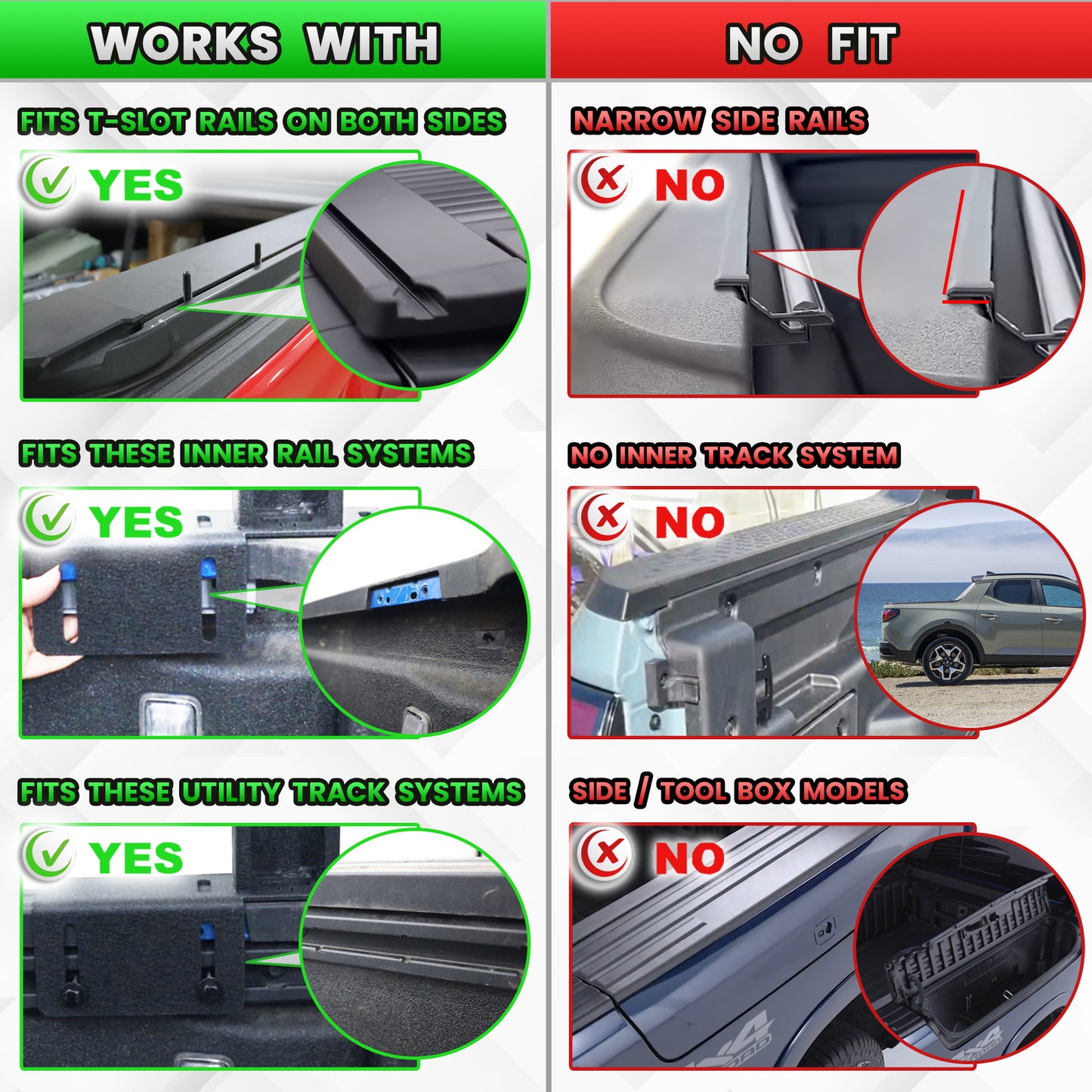 14'' ~ 17'' Low Profile Truck Bed Racks with USA Flag Design & 2 Crossbars for Chevy / GMC  Silverado /  Colorado / Sierra / Canyon