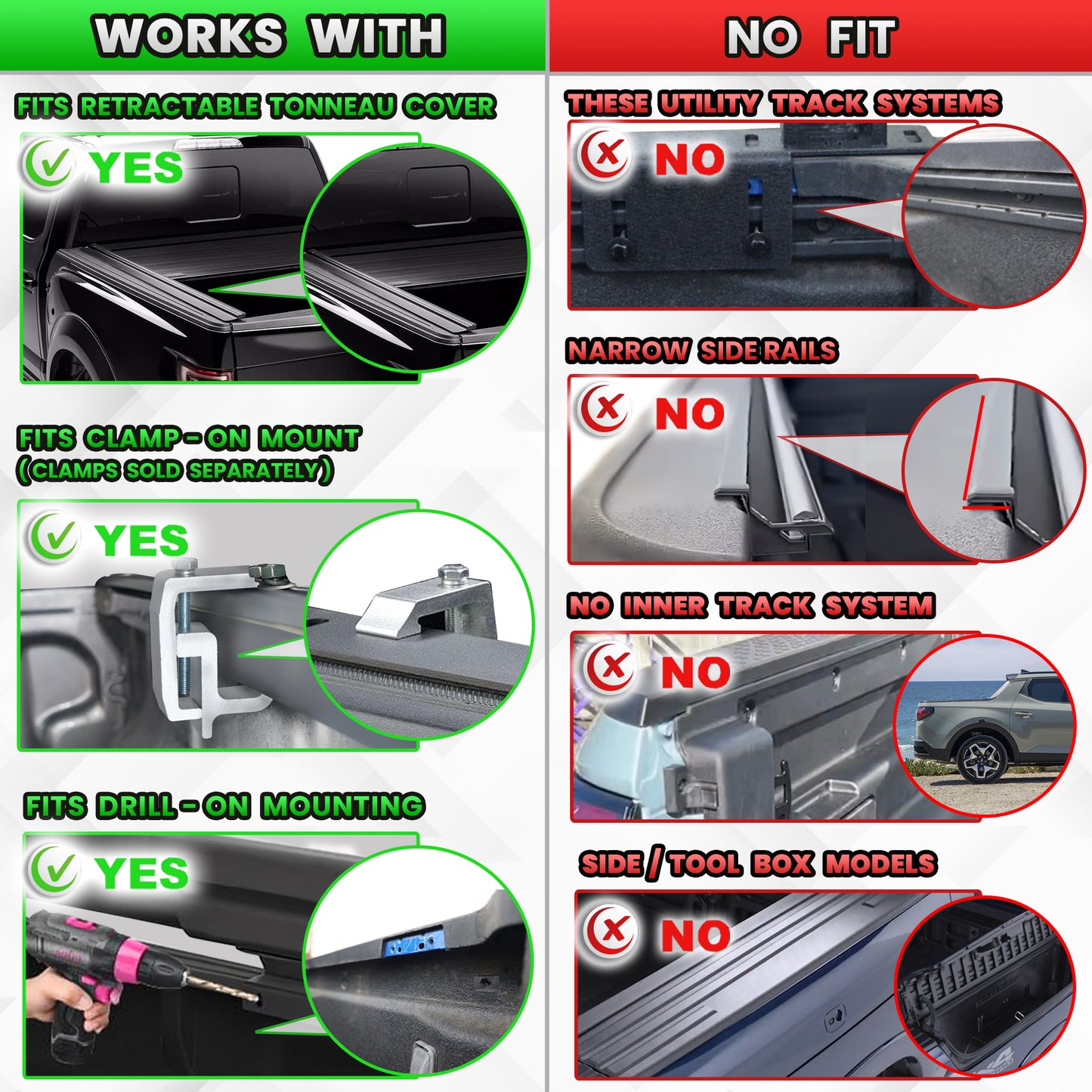 Adjustable Double Tube Roll Bar for Universal Pickup Truck with Brake Light