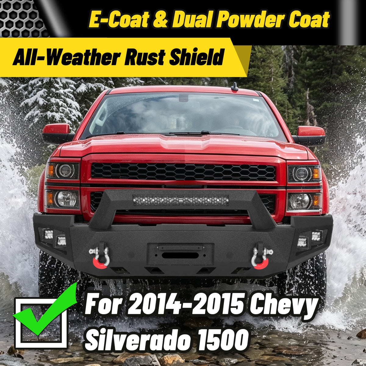 ATEAFB051 Front Bumper Fitment E-Coat Dual Powder Coat All Weather Rust Shield