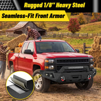 ATEAFB051 Front Bumper Rugged 1/8 Inch Heavy Steel Seamless Fit Front Armor