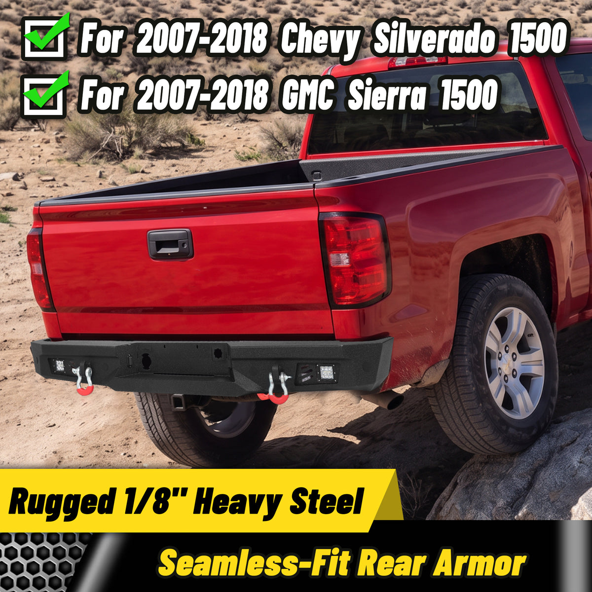 ATEAFB052 Rear Bumper Fitment Rugged 1/8 Inch Heavy Steel