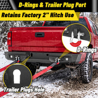 ATEAFB053 Rear Bumper D-Rings Trailer Plug Port Factory Hitch Use