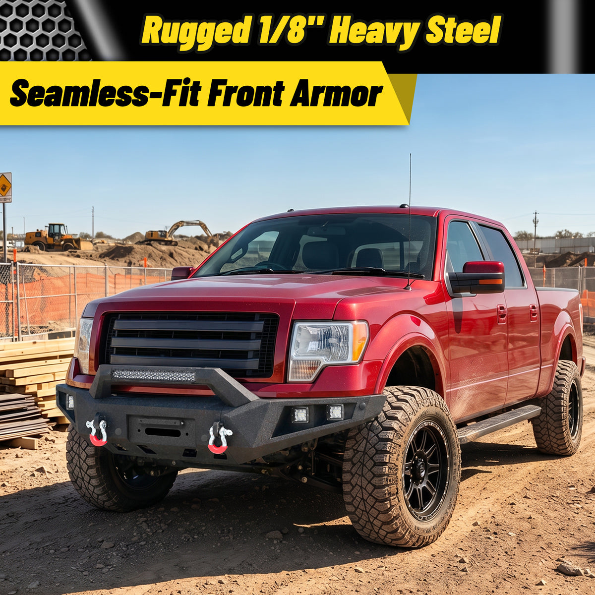 ATEAFB054 F-150 Front Bumper Rugged 1/8 Inch Heavy Steel