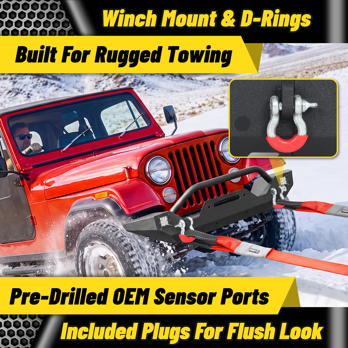 ATEAFB060 Front Bumper Winch Mount D-Rings OEM Sensor Ports