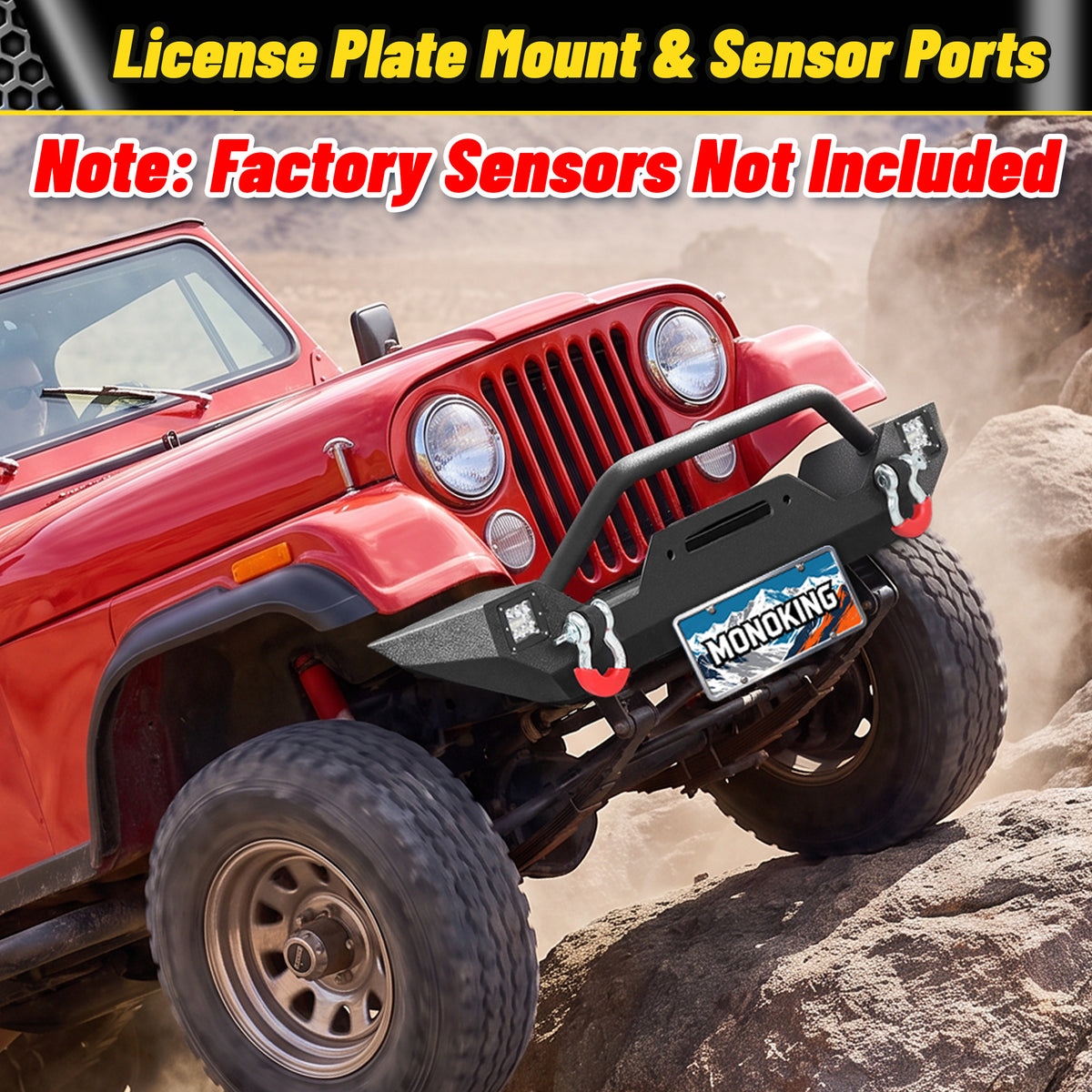 ATEAFB060 Front Bumper License Plate Mount Sensor Ports