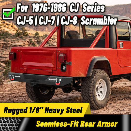 ATEAFB061 1976-1986 CJ-5 CJ-7 CJ-8 Scrambler Rear Bumper Fitment Image