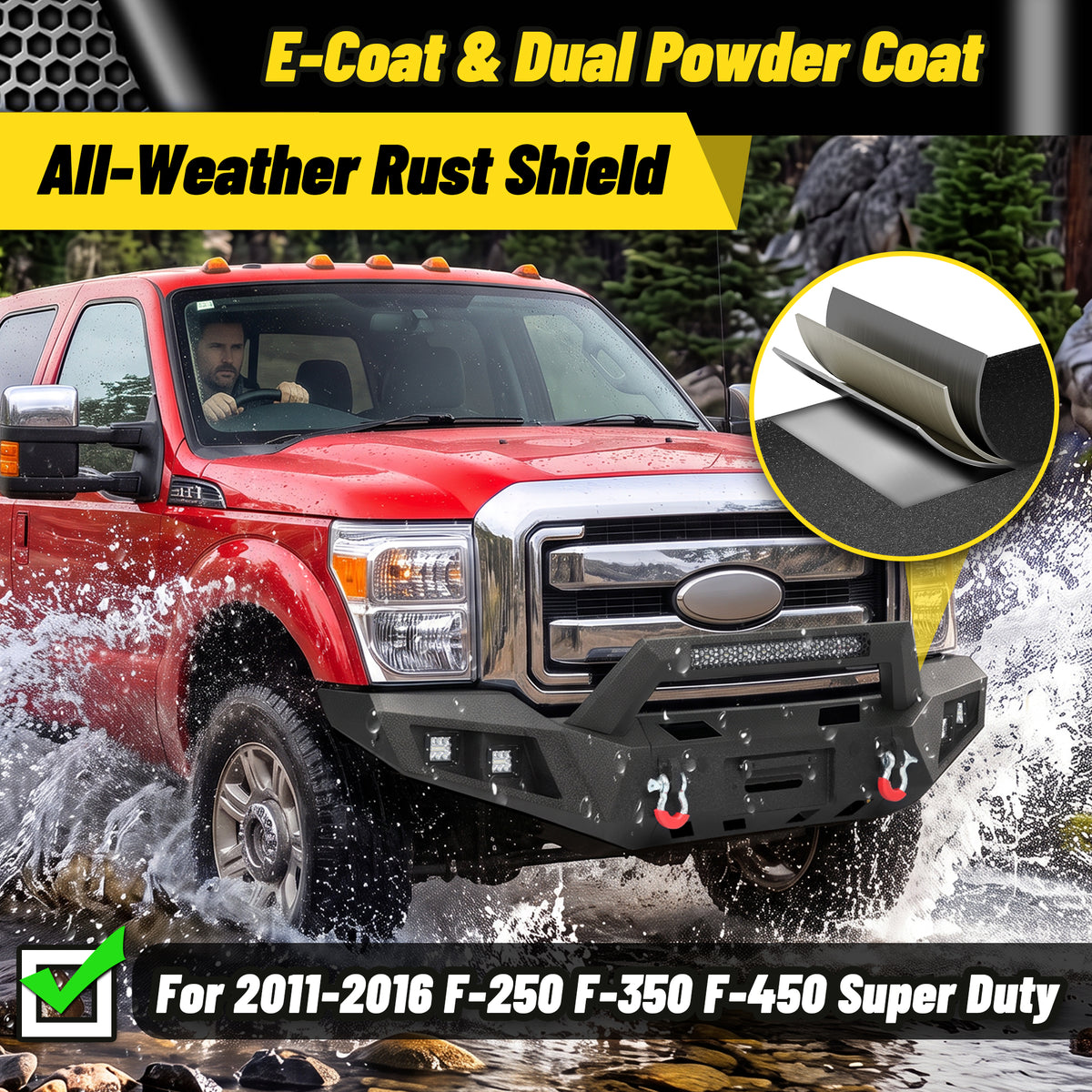 ATEAFB062 F-250 F-350 F-450 2011-2016 Front Bumper Image 2
