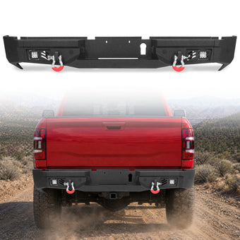 compare product Ram 2500 2019-2024 Rear Bumper|Heavy Steel, D-Rings, LED Pods, Trailer Plug Port & Step Plates