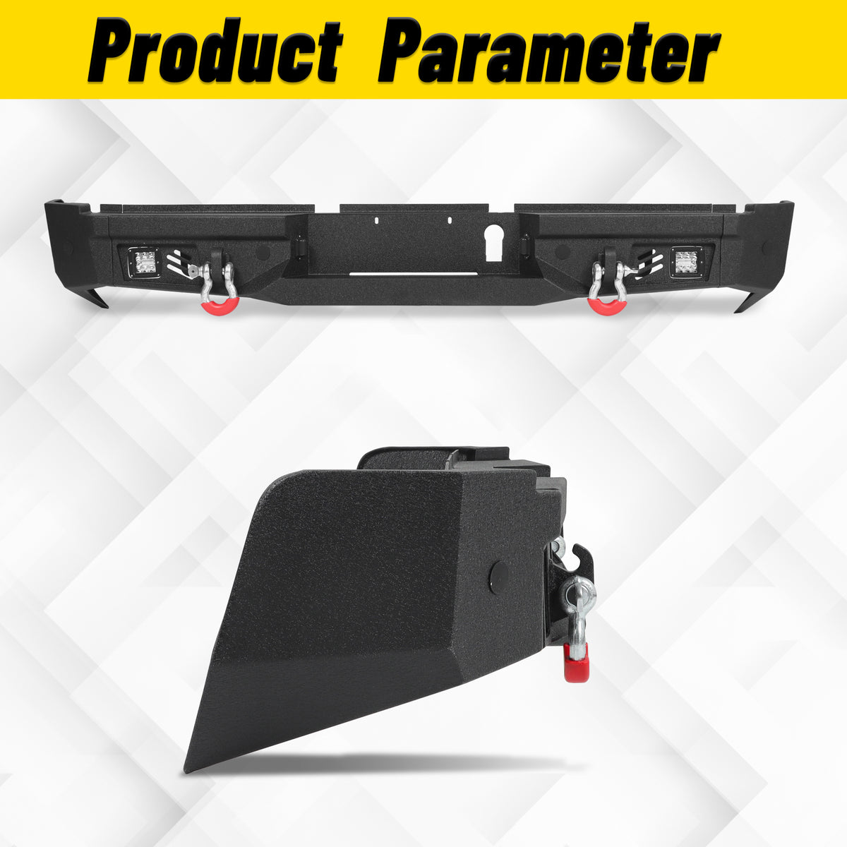 ATEAFB063 Ram 2500 2019-2024 Rear Bumper Product Parameter Image