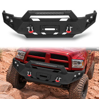 compare product Ram 2500/3500 2010-2018 Front Bumper|1/8-Inch Steel, D-Rings, LED Light Bar & Light Pods