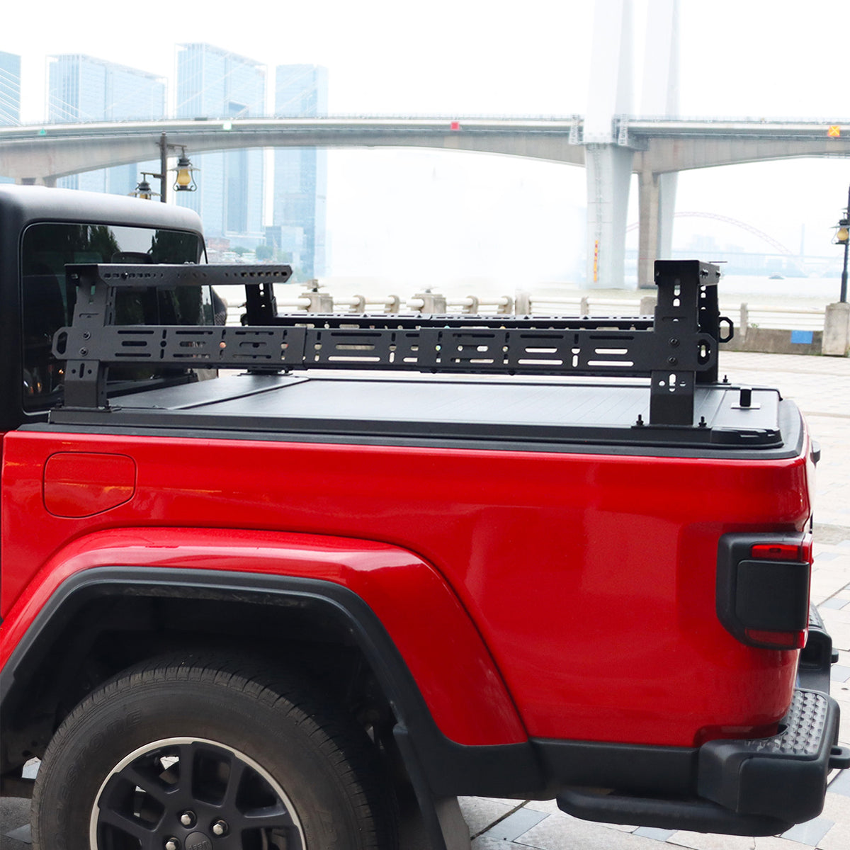 ATEATBR03 Truck Bed Rack Installed Side View
