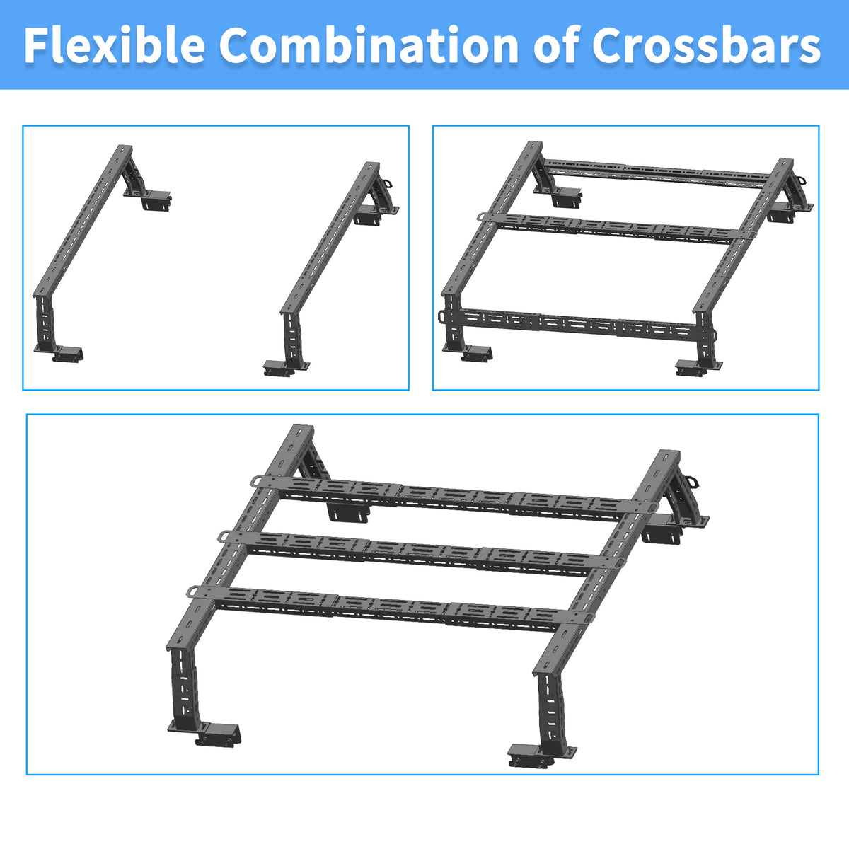ATEATBR03 Truck Bed Rack Flexible Combination of Crossbars