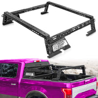 14'' ~ 17'' Low Profile Truck Bed Racks with USA Flag Design & 2 Crossbars For Toyota Tacoma/Tundra