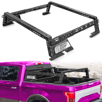 compare product 14'' ~ 17'' Low Profile Truck Bed Racks with USA Flag Design & 2 Crossbars For Toyota Tacoma/Tundra