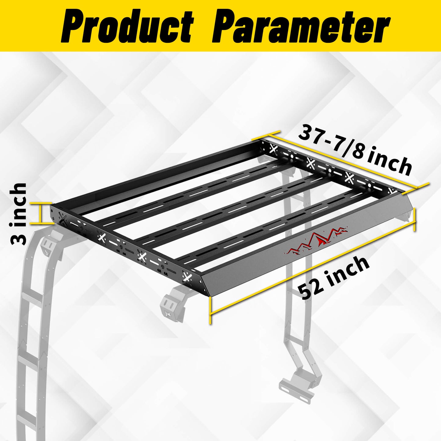 For 2020-2026 Jeep Gladiator JT Cargo Basket with Dual Ladders