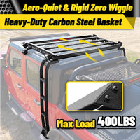 For 2020-2026 Jeep Gladiator JT Cargo Basket with Dual Ladders
