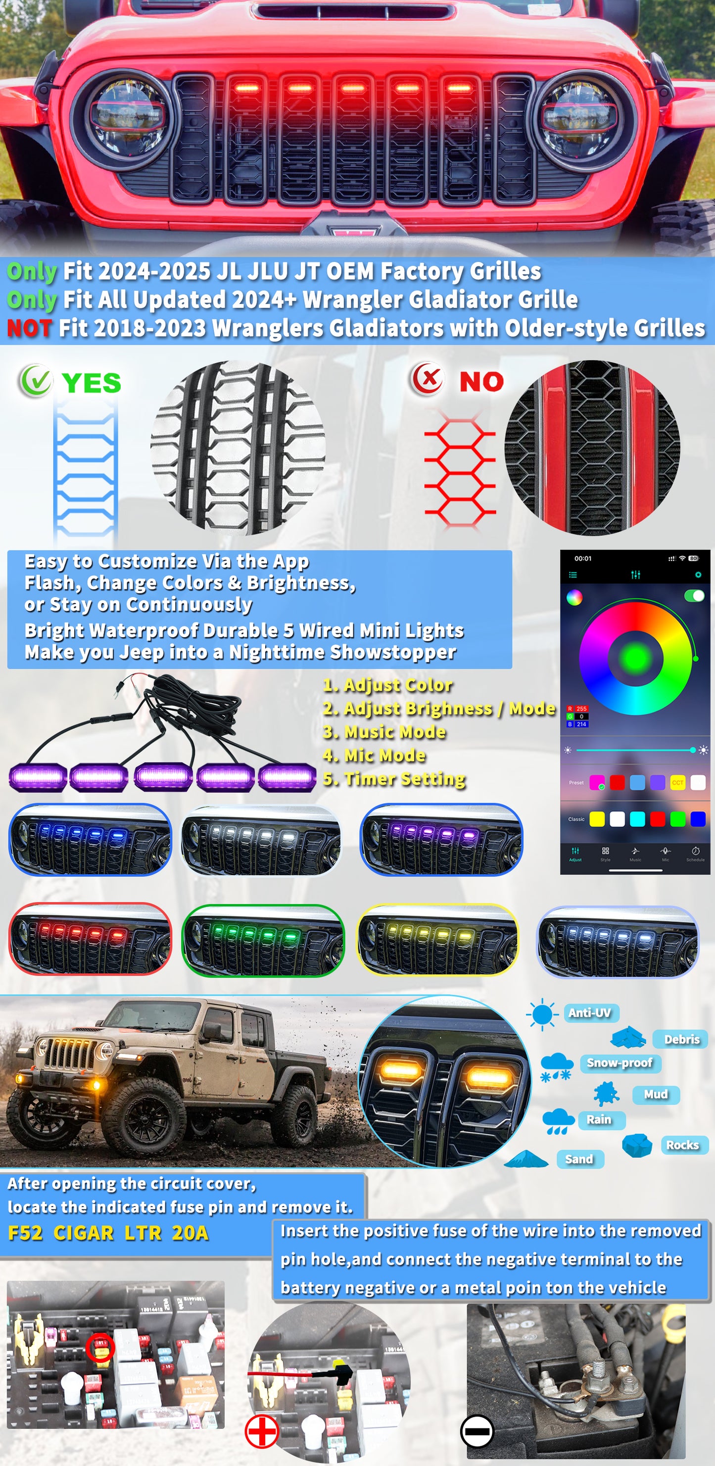 JEEP LED Grille Lights