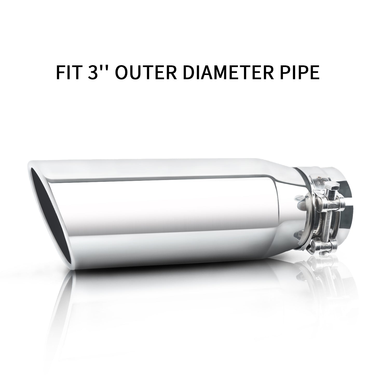 3" Inlet 4" Outlet 12" Overall Length，Clamp-On Design Universal