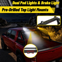 Roll Bar for Mid Size Pickup Truck with Triple Integrated Grab Handles and Pod Light Mounts