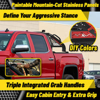 Roll Bar for Mid Size Pickup Truck with Triple Integrated Grab Handles and Pod Light Mounts