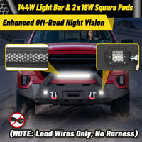 GMC Sierra 1500 2019-2022 Front Bumper|11-Gauge Carbon Steel, Integrated Winch Plate, D-Rings, LED Lights & License Plate Mount