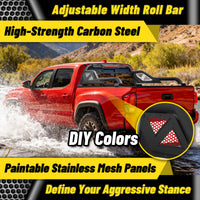 Heavy Duty Roll Bar For Mid Size  Pickup Truck with Brake Light and Support Rods