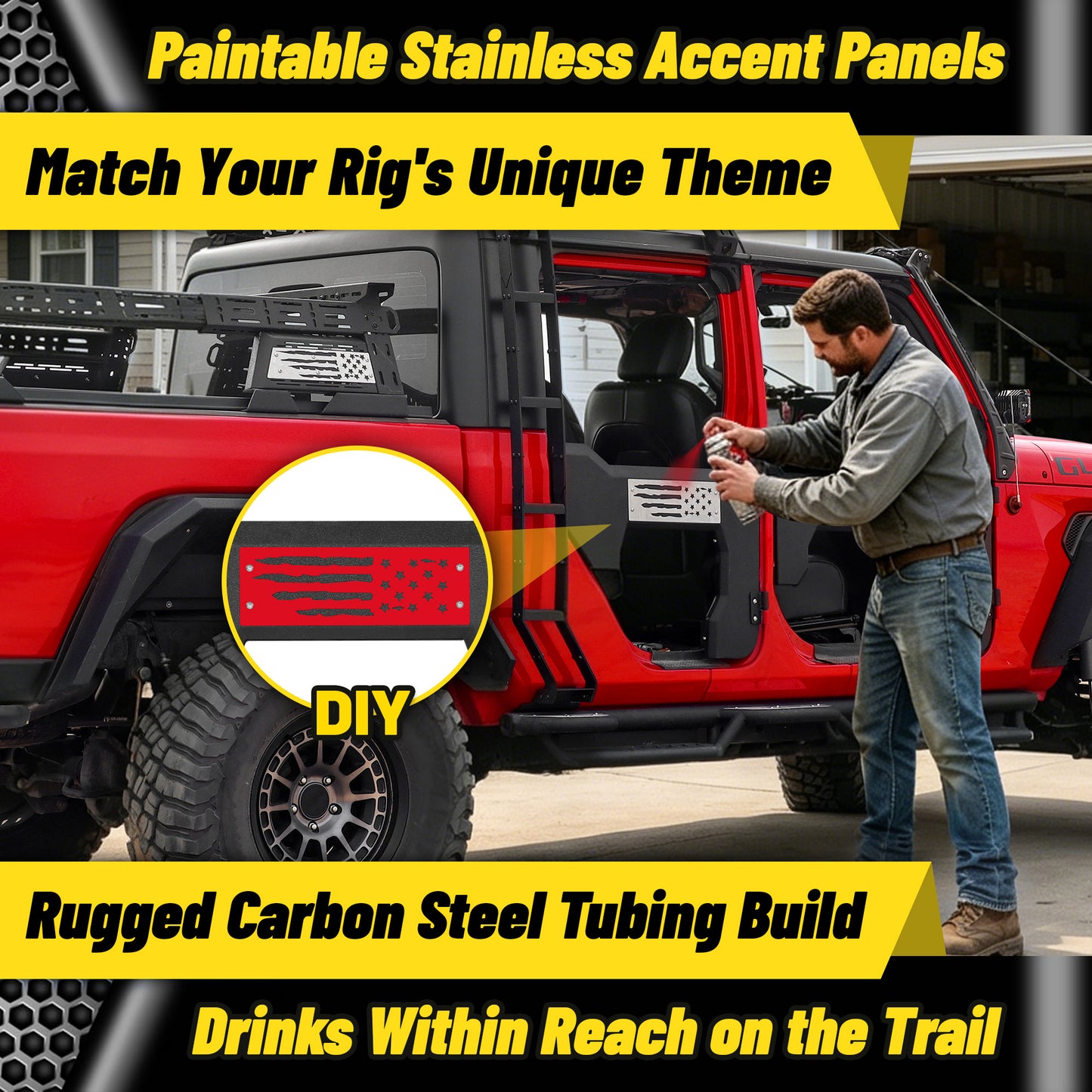 MONOKING 4PCS Battle Axe Styling Half Doors for 2018-2026 Wrangler JL  4-Door