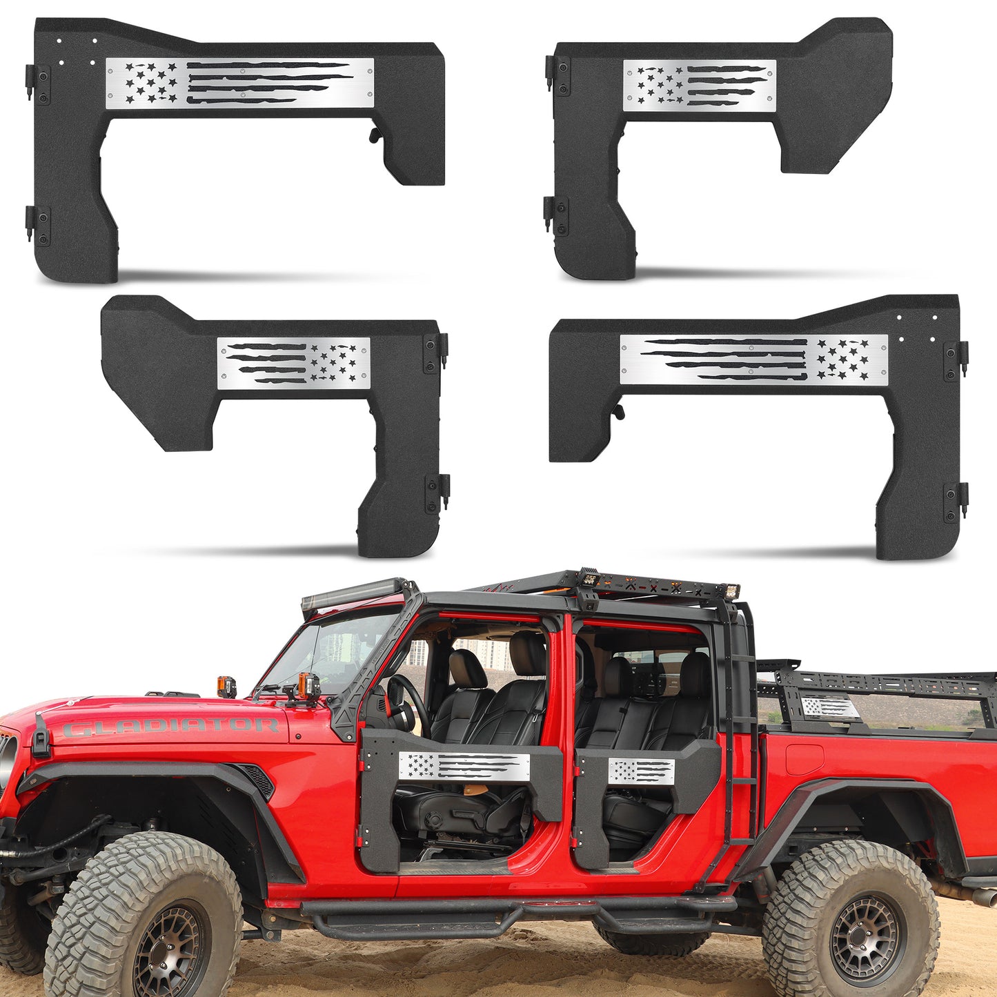 MONOKING 4PCS Battle Axe Styling Half Doors for 2018-2026 Wrangler JL  4-Door