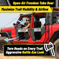 MONOKING 4PCS Battle Axe Styling Half Doors for 2018-2026 Wrangler JL  4-Door