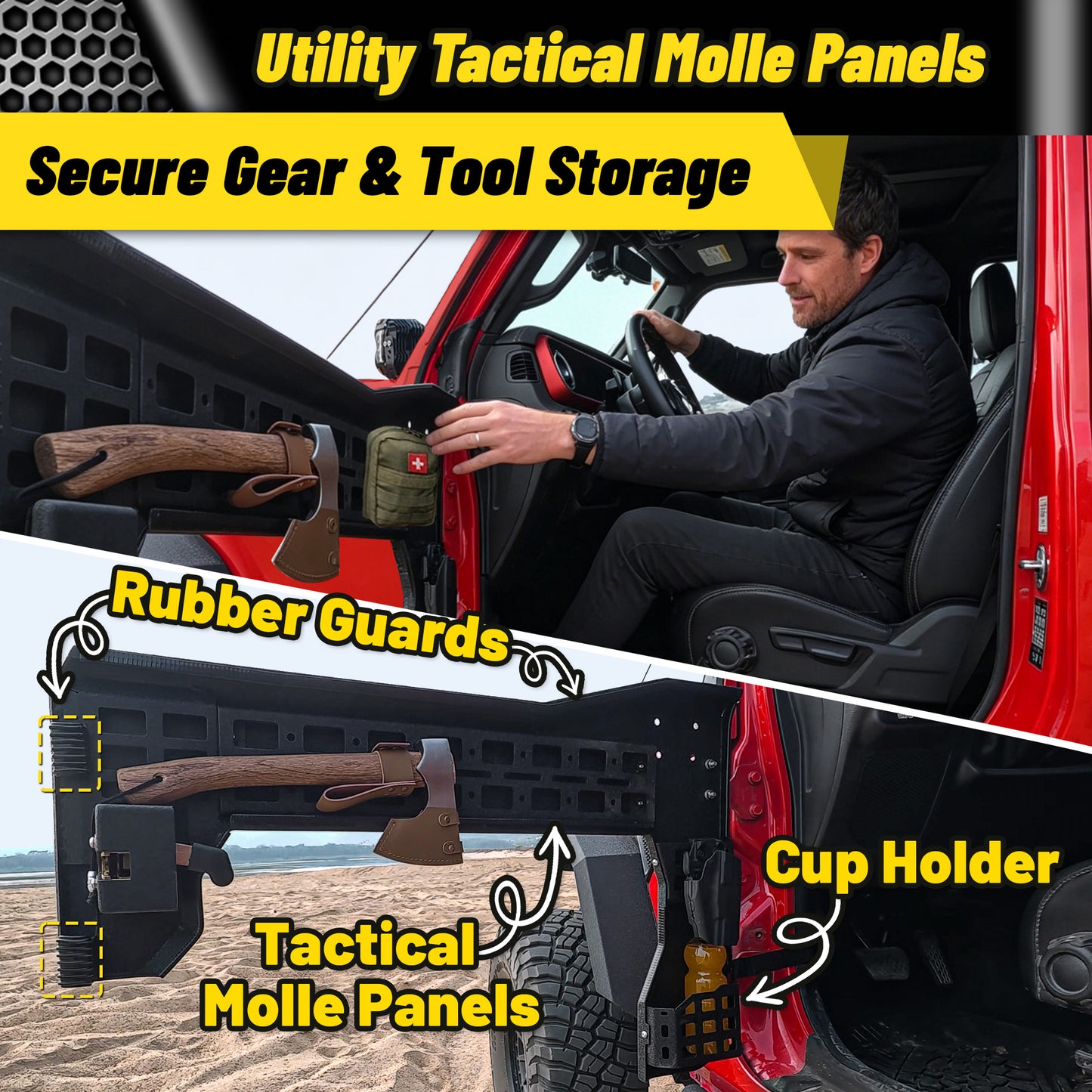 MONOKING 4PCS Battle Axe Styling Half Doors for 2018-2026 Wrangler JL  4-Door