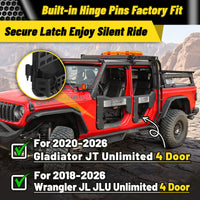 MONOKING 4PCS Battle Axe Styling Half Doors for 2018-2026 Wrangler JL  4-Door
