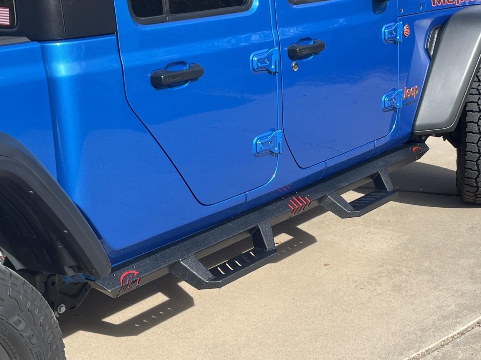 Customer sharing experience with truck running boards