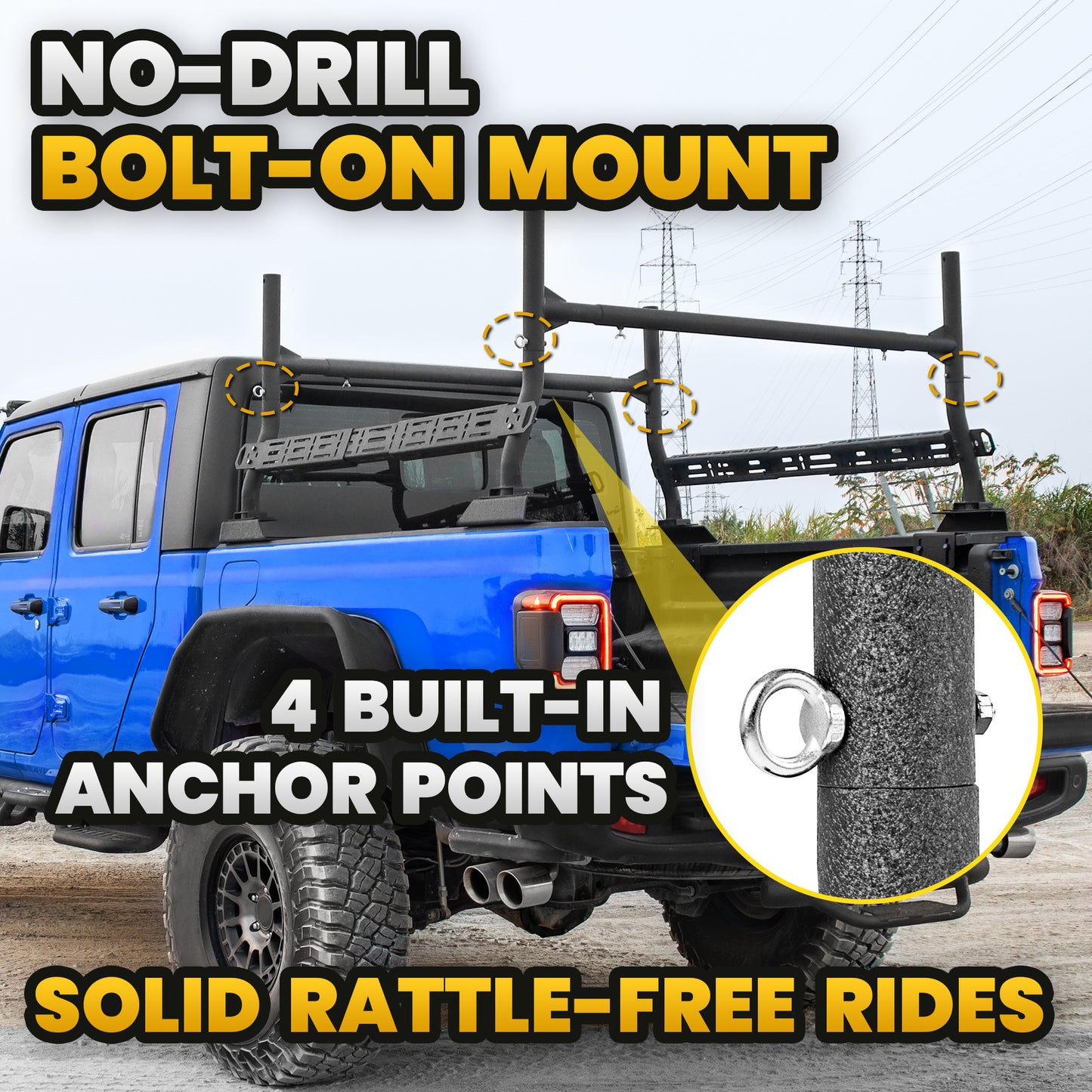 MONOKING Steel Truck Bed Rack 18-26" with Sidebars