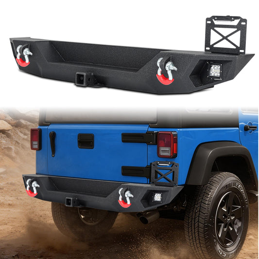 Jeep Wrangler JL/JLU 18-26 Rear Bumper|Direct Bolt-On, No Drill, Off-Road Adventure Armor, LED Pods & D-Rings