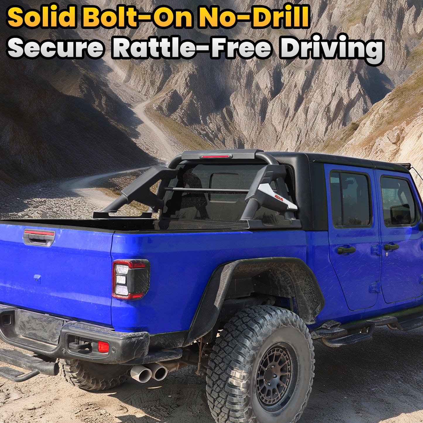 Roll Bar with Chase Rack Sport Bar for Mid-Size Truck – Single Tube Design