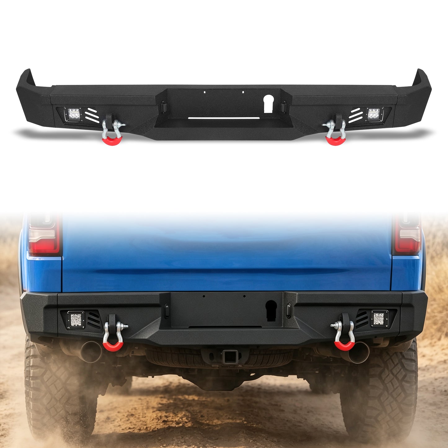 Ram 1500 09-18 & 19-24 Classic Rear Bumper|Direct Bolt-On, No Drill, Winch Plate & Recovery D-Rings