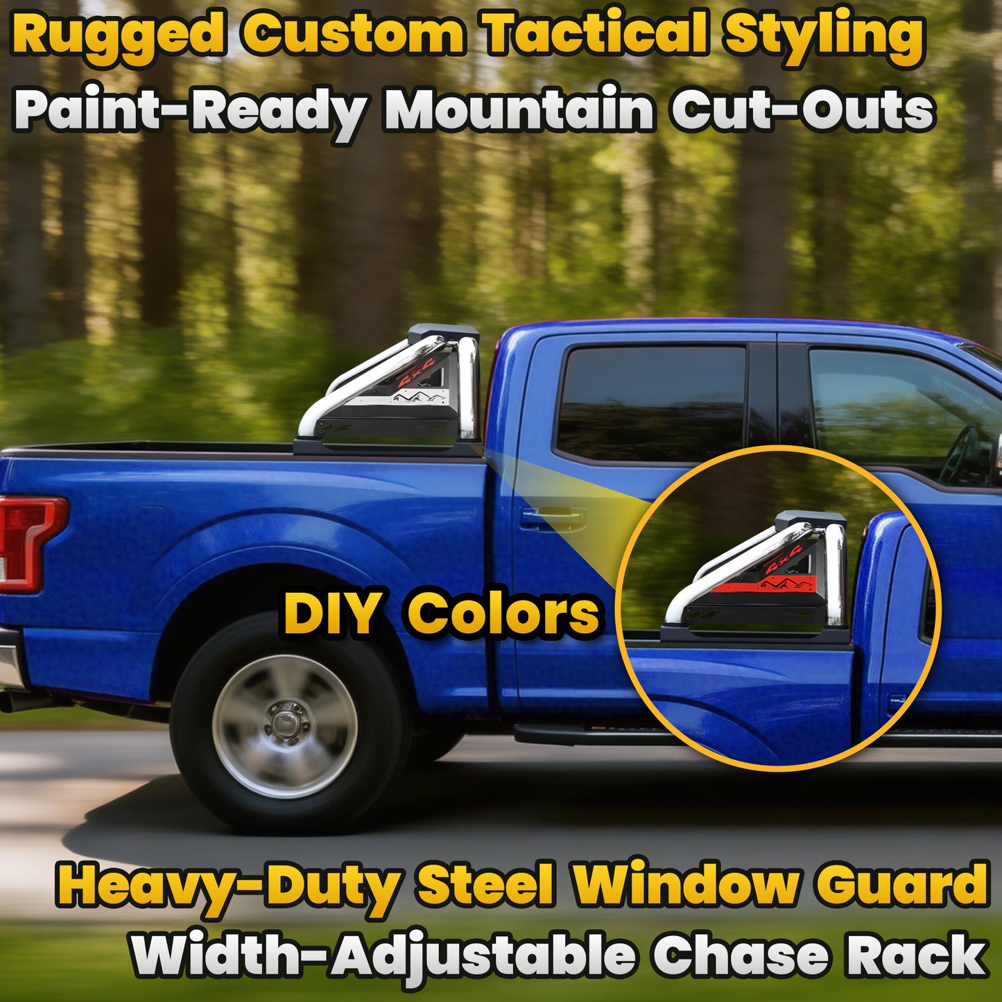 Stainless Steel Sport Roll Bar for Full Size Pickup Truck with Brake Light