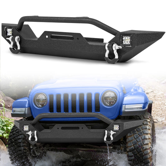 Jeep Wrangler TJ/YJ 87-06 Front Bumper|Direct Bolt-On, No Drill, Off-Road Adventure Armor, Light Bar & D-Rings