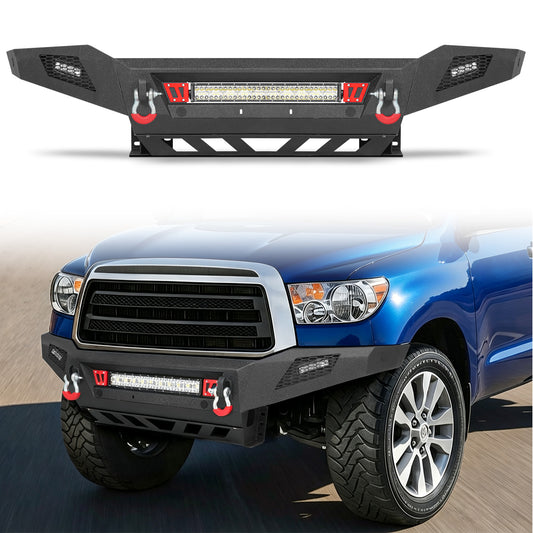 Toyota Tundra 07-13 Front Bumper|Bolt-On, No Drilling, Carbon Steel Work & Off-Road Protection, Winch Ready Plate & D-Rings