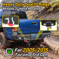 Toyota Tacoma 05-15 2nd Gen Rear Bumper|Direct Bolt-On, No Drill, Off-Road & Overland Armor, LED Pods & Step Plate