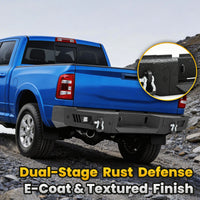 Dodge Ram 2500 19-24 Rear Bumper|Direct Bolt-On, No Drill, Work & Tow Ready Armor, LED Lights & D-Rings