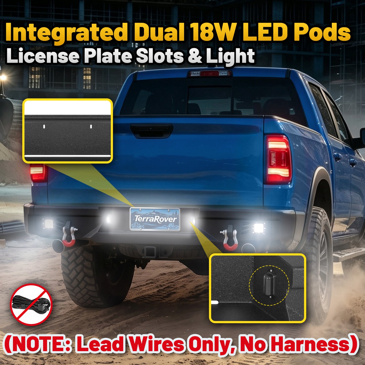 Ram 1500 09-18 & 19-24 Classic Rear Bumper|Direct Bolt-On, No Drill, Winch Plate & Recovery D-Rings