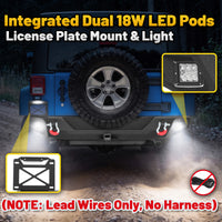 Jeep Wrangler JL/JLU 18-26 Rear Bumper|Direct Bolt-On, No Drill, Off-Road Adventure Armor, LED Pods & D-Rings