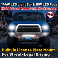 Toyota Tundra 07-13 Front Bumper|Bolt-On, No Drilling, Carbon Steel Work & Off-Road Protection, Winch Ready Plate & D-Rings