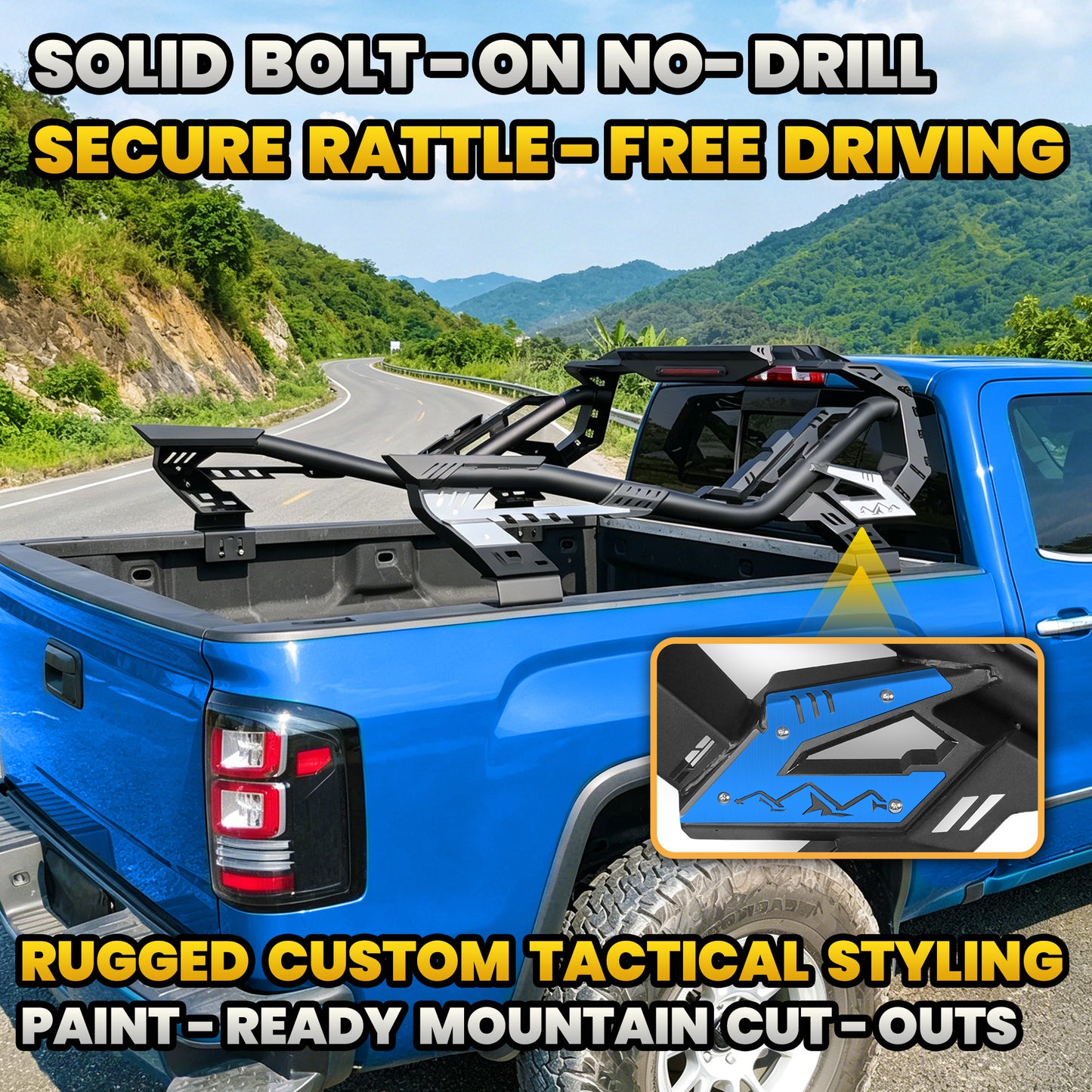 Universal Heavy-Duty Steel Chase Bar with Integrated Third Brake Light